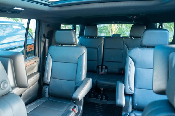 Comfortable interior of the luxury SUV used for island tours